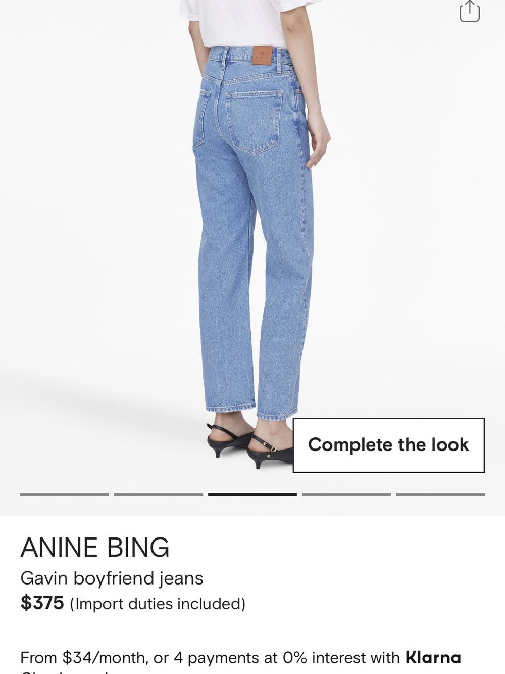 Anine Bing Light Blue Straight-Leg Jeans - Picture 2 of 7
